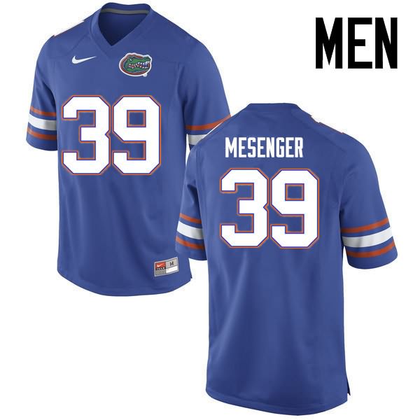 NCAA Florida Gators Jacob Mesenger Men's #39 Nike Blue Stitched Authentic College Football Jersey TSX1864CC